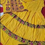 China Linen Embroidered Gown with Exclusive Design for Women, Ready-Made, One Piece..