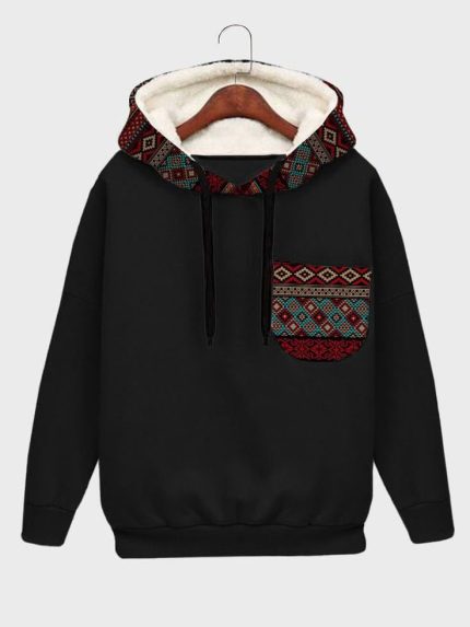 Unisex Pouch Pocket Fleece Pullover Hoodie